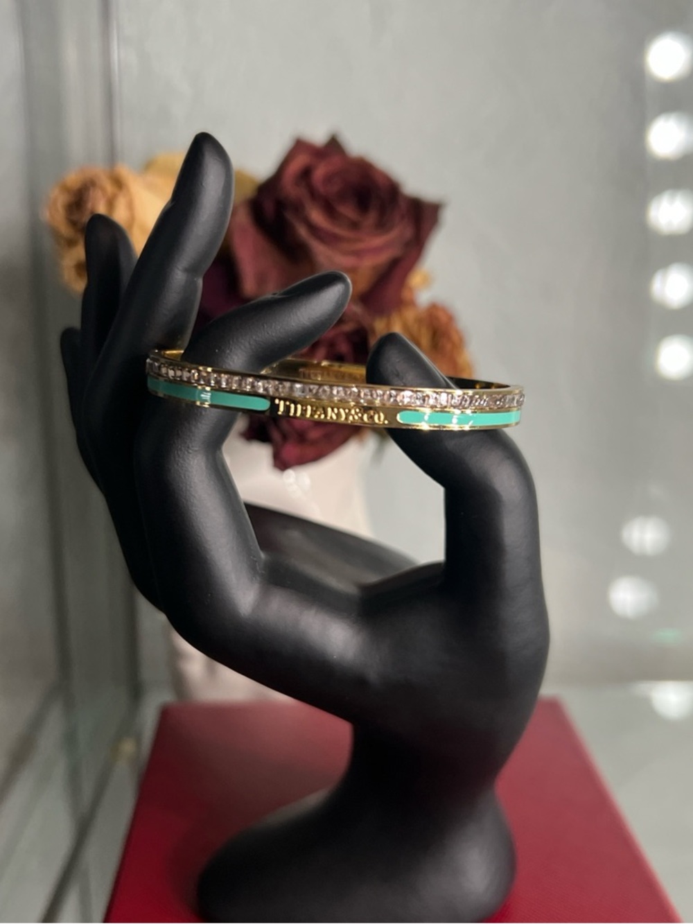 Gold & tiff blue bangle